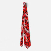 Red Tiger Animal Skin Pattern Design  Krawatte (Rückseite)