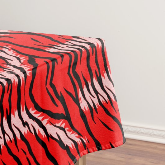 Red Tiger Animal Skin Pattern Design  Tischdecke