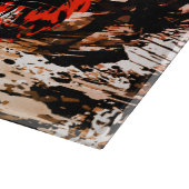 Red Tiger Cutting Board - farbenfrohe Tigerfront Schneidebrett (Ecke)