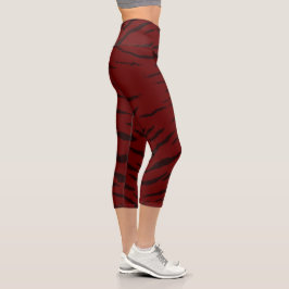 Red Tiger Digital Print Capri Leggings