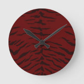 Red Tiger Digital Print Runde Wanduhr (Vorderseite)
