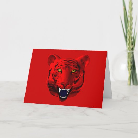 Red Tiger Feiertagskarte (Vorderseite)