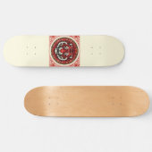 Red Tiger Floral Square Skateboard (Horizontal)