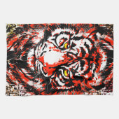 Red Tiger Head Handtuch - Tiger Küche Handtuch (Horizontal)