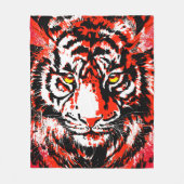 Red Tiger Head - Tiger Fleece Blanket (Vorderseite)