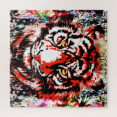 Red Tiger Head - Tiger Portrait Jigsaw Puzzle (Horizontal)