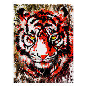 Red Tiger Head - Tiger Poster drucken Glossen (Vorderseite)