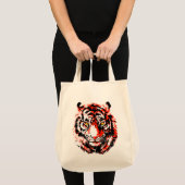 Red Tiger Head - Tiger Tote Tag Tragetasche (Vorderseite (Produkt))