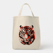 Red Tiger Head - Tiger Tote Tag Tragetasche (Rückseite)