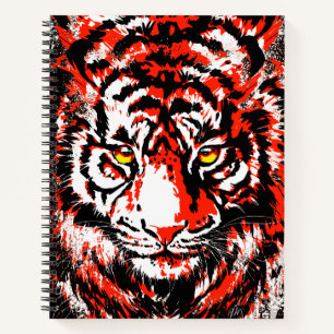Red Tiger Notebook - Tiger Artwork - Wildlife Notizblock