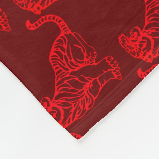 Red Tiger Papier geschnitten Chinesisch Neujahr Zo Fleecedecke (Ecke)