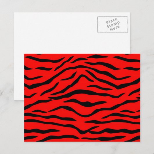 Red Tiger Pattern Postkarte (Vorne/Hinten)