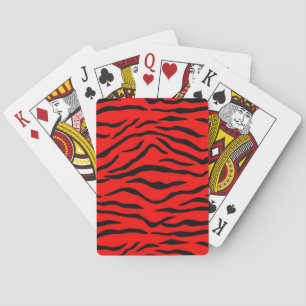 Red Tiger Pattern Spielkarten