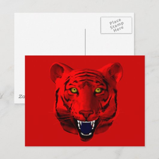 Red Tiger Postkarte (Vorne/Hinten)