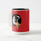 Red Tiger Symbol, Kung Fu Tiger, chinesisches Neuj Zweifarbige Tasse (Vorderseite Links)