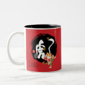 Red Tiger Symbol, Kung Fu Tiger, chinesisches Neuj Zweifarbige Tasse (Links)
