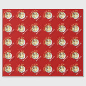 Red Tiger Wasserfarbe Chinesisch Neujahr 2022 Zodi Geschenkpapier (Flach)