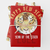 Red Tiger Wasserfarbe Chinesisch Neujahr 2022 Zodi Geschenkpapier Set (Beispiel)
