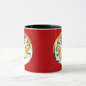Red Tiger Wasserfarbe Chinesisch Neujahr 2022 Zodi Tasse (Zentrum)