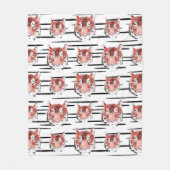 Red Tiger Watercolor Black Stripes Zodiac Tier Fleecedecke (Vorderseite)