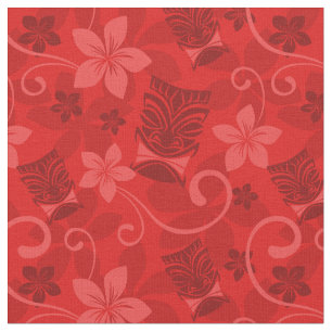 Red Tiki Mmasken Hawaiian Stoff