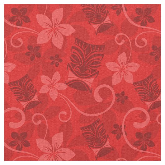 Red Tiki Mmasken Hawaiian Stoff (Nahaufnahme)