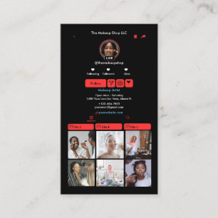 Red TikTok Social Media QR-Code Visitenkarte