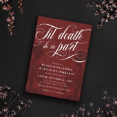 Red Til Death Do us Part Skeleton Goth Wedding Einladung