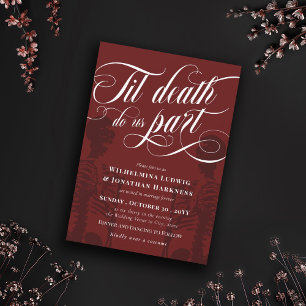 Red Til Death Do us Part Skeleton Goth Wedding Einladung