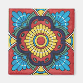Red tile mexican talavera ceramics magnet (Vorne)
