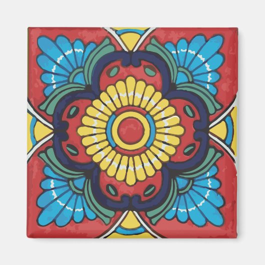Red tile mexican talavera ceramics magnet (Vorne)