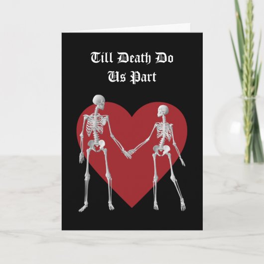 Red Till Death Do Us Part Valentine's Day Card Dankeskarte (Vorderseite)