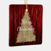 Red Tinsel Gold Weihnachtsbaum Keramikornament (Rechts)