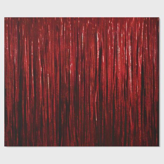 Red Tinsel Stripes Geschenkpapier (Flach)