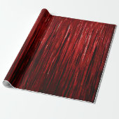 Red Tinsel Stripes Geschenkpapier (Ungerollt)