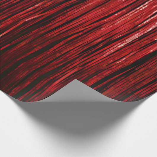 Red Tinsel Stripes Geschenkpapier (Ecke)