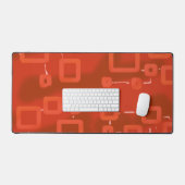Red Tint Geometric Squares Desk Mat Schreibtischunterlage (Tastatur & Maus)