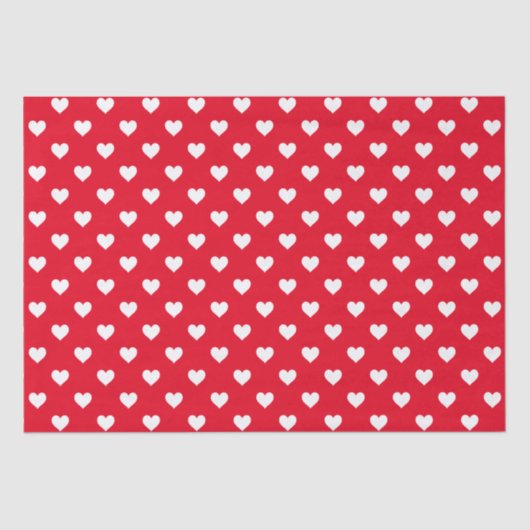 Red Tiny Hearts Valentines Pattern Seidenpapier (Vorderseite)