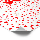 Red Tiny Liebe Herz Hintergrund Poster (Ecke)