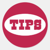 Red TIPS Tipp Jar Stickers (Vorderseite)