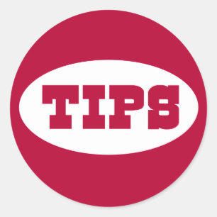 Red TIPS Tipp Jar Stickers