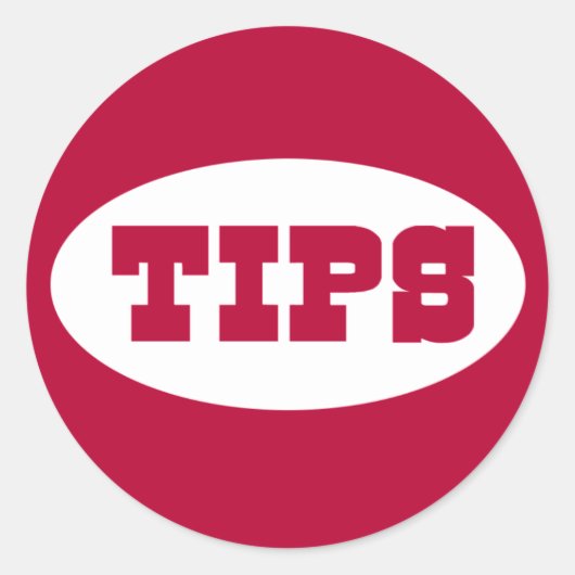 Red TIPS Tipp Jar Stickers (Vorderseite)