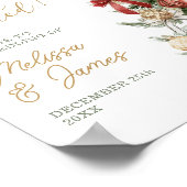 Red Tis the Season to be Married Wedding Welcome Poster (Ecke)