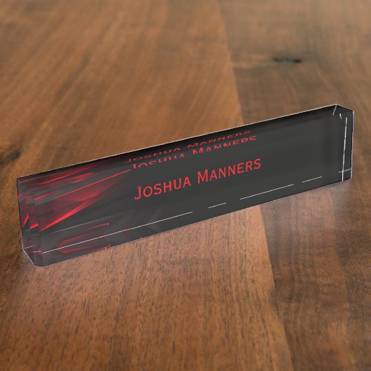 Red to Point Abstract Design Namensplakette (Seite)