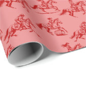Red Toile Barrel Racing Geschenkpapier (Rolleneckpunkt)