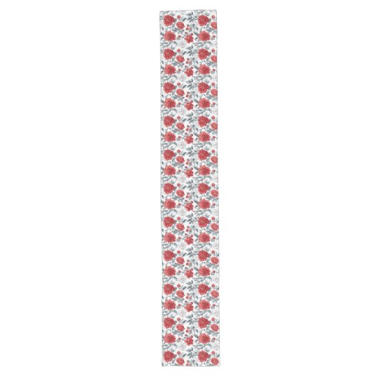 Red Toile Charm - Klassischer Blumenappell Großer Tischläufer (Vorderseite)
