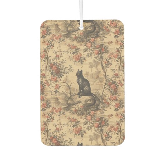 Red Toile Chinoiserie Cat Damask Autolufterfrischer (Vorderseite)