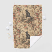 Red Toile Chinoiserie Cat Damask Golfhandtuch (Insitu)