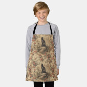 Red Toile Chinoiserie Cat Damask Schürze (Getragen)