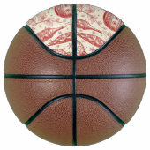 Red Toile Chinoiserie Christmas Ornaments Basketball (Rechts)